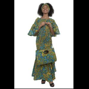 Ankara Long Smoked Mermaid Dress ( Matching Handbag NOT INCLUDED)
